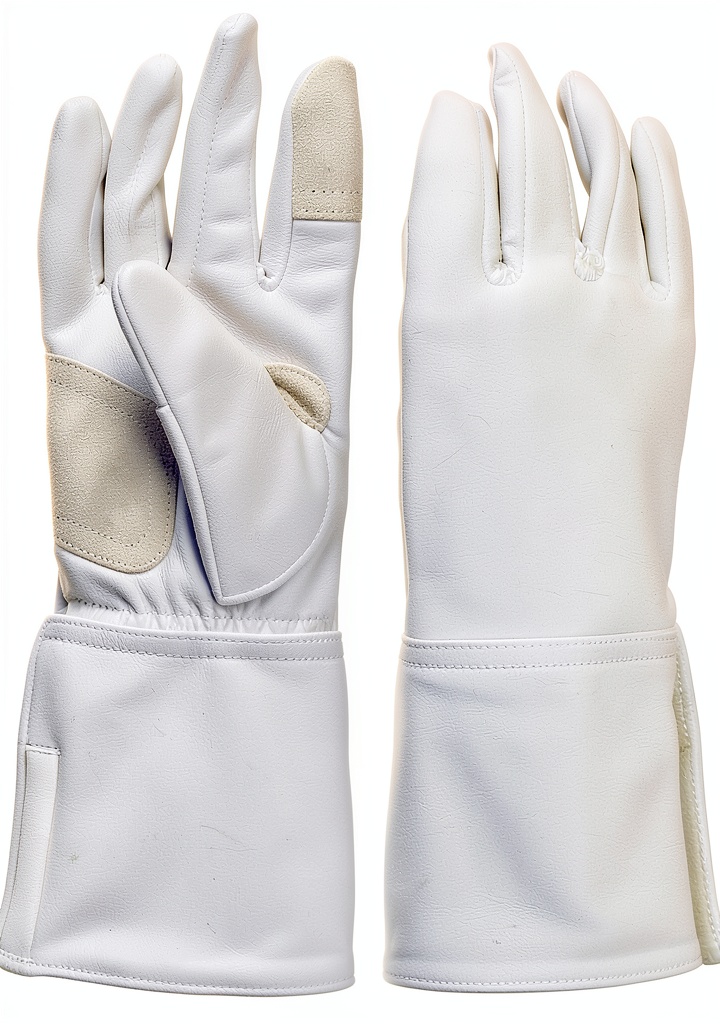 Fencer wearing ThreeWOT white glove during practice