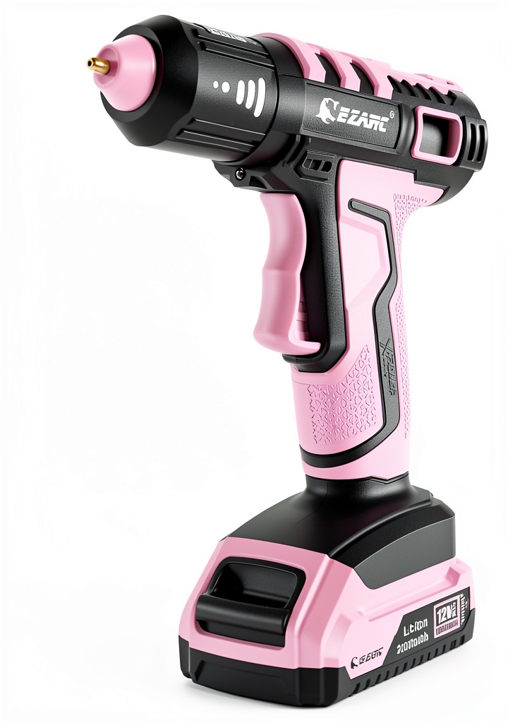 Installing EZARC 12V Glue Gun Pink Trigger on a wooden desk