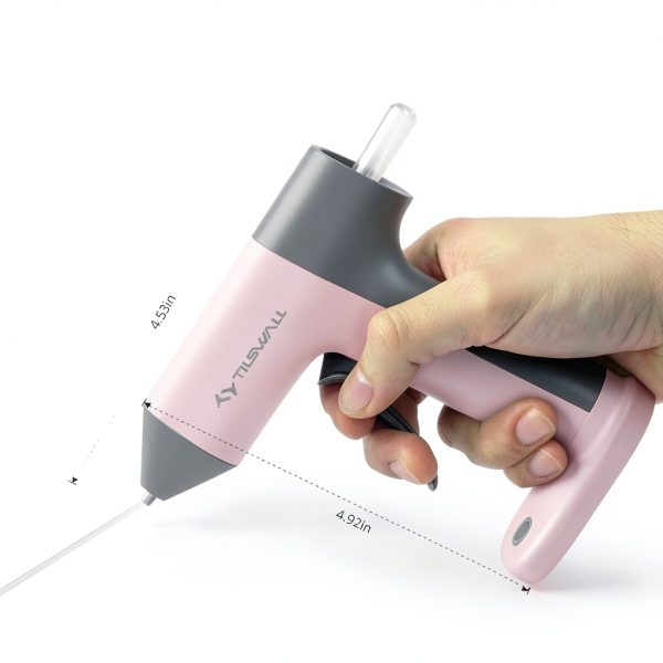 TILSWALL Cordless Mini Hot Glue Gun Pink-3