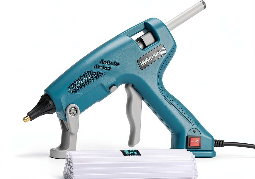 HHieratic hot glue gun in use on a craft table