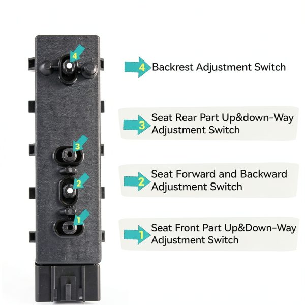 Citumo Front Left Power Seat Switch 10‑Pin for 2010‑2019 Buick/Chevy-4