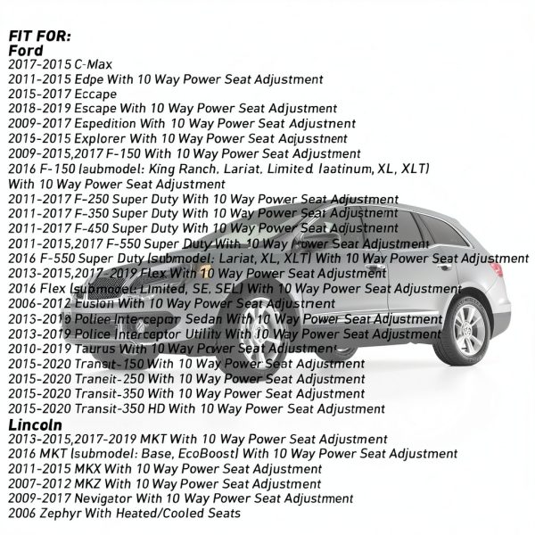 Larlansz Power Seat Switch Actuator for Ford Lincoln 12V 5A Black-3