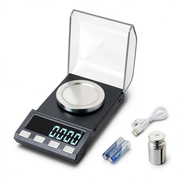 KUBEI Milligram Scale 100g with Calibration Weight USB Rechargeable-0
