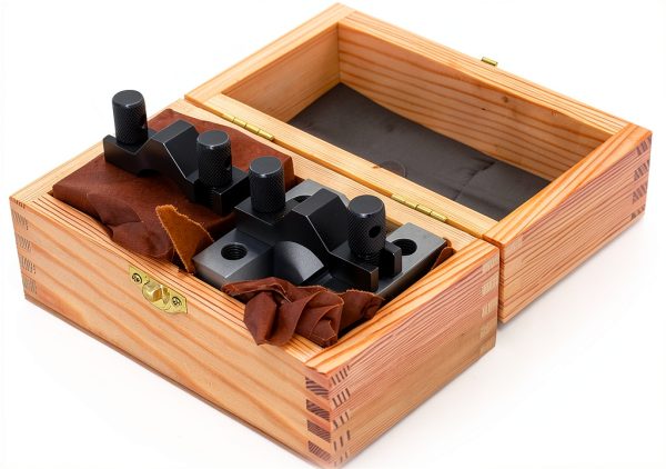 2-3/8In x 2-3/8In x 2In Multi-Use V-Block and Clamp Machinist Set with Box, Hardened Steel-1