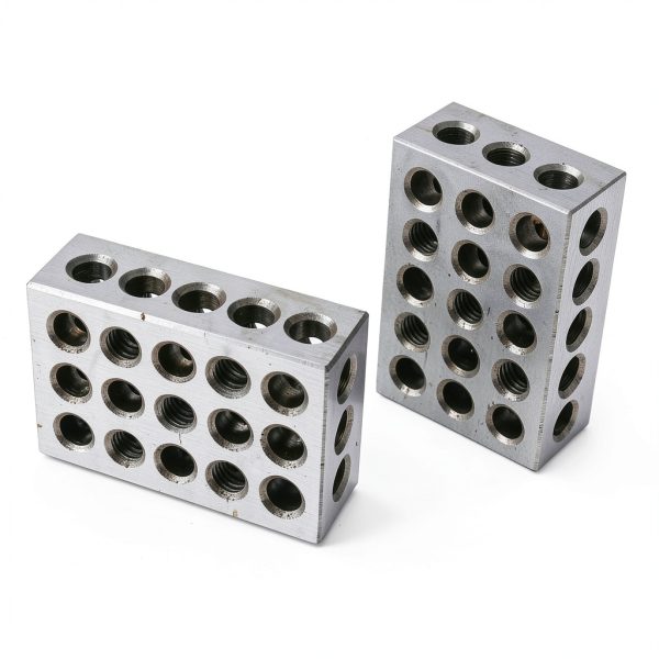 1-2-3 Blocks Set Matched Pair 23 Hole Hardened Steel 1x2x3 by Nakkaa-3