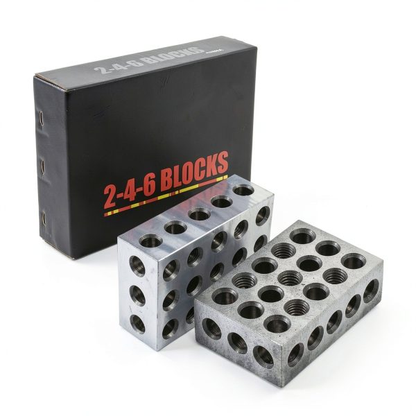 Ultra Precision 2 x 4 x 6 Inch Blocks 23 Holes Accuracy 0.0002 Inch Suitable for Milling Machines for Setup, Layout and Inspection Jobs 1 Pairs-4