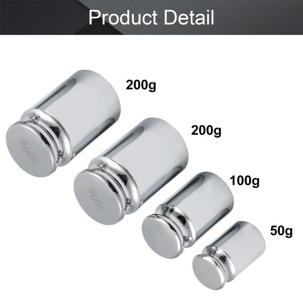 Calibration Weight Set Utoolmart 4pcs 200g 100g 50g Precision Steel-2