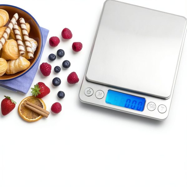 2 Pack Digital Gram Scale 500g/0.01g, Portable Jewelry Food Scale with 20g Calibration Weight Accessories, Tweezers, LCD Display High Precision Kitchen Multifunctional Stainless Steel-3