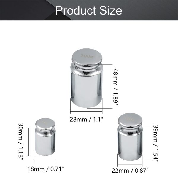 Calibration Weight Set Utoolmart 4pcs 200g 100g 50g Precision Steel-1