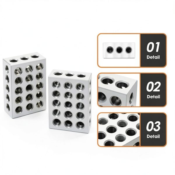 123 Blocks 23 Holes 1 2 3 Block Within .0002" Tolerances 3-2-1 Blocks Set Used for Calibrating Equipment-2