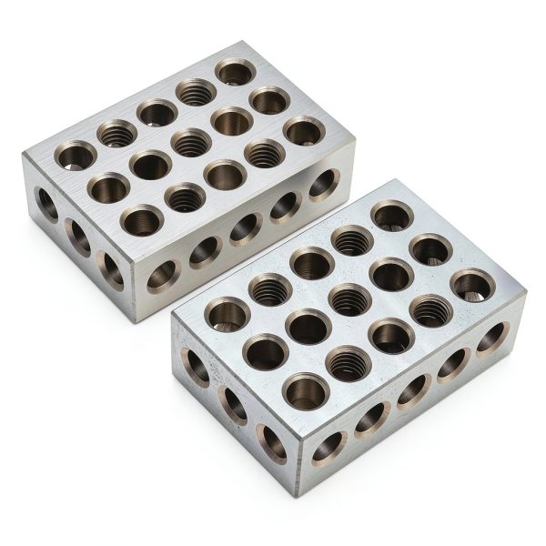 123 Blocks 23 Holes 1 2 3 Block Within .0002" Tolerances 3-2-1 Blocks Set Used for Calibrating Equipment-0